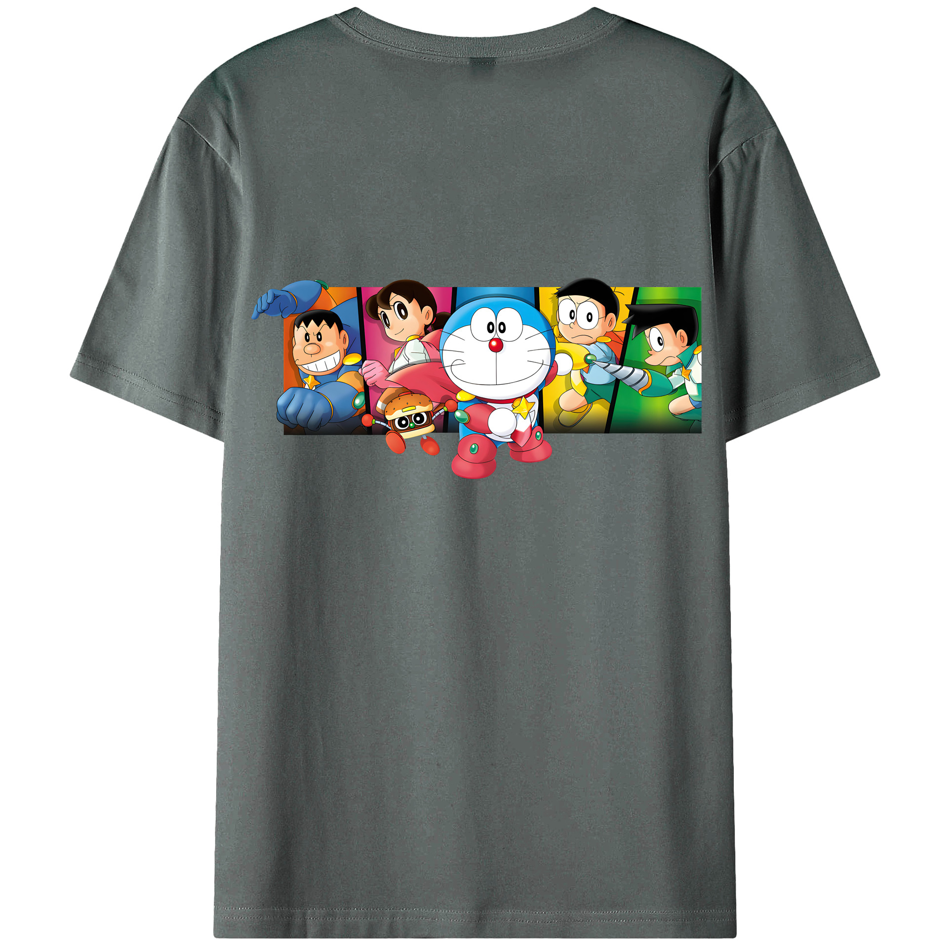 （画像用） ドラえもん Doraemon 綿100％ メンズ半袖Tシャツ（バックプリント） 通気性